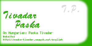 tivadar paska business card